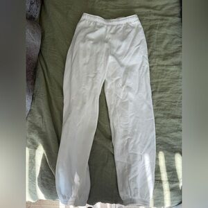 Aritzia White Cozy Fleece Sweatpants